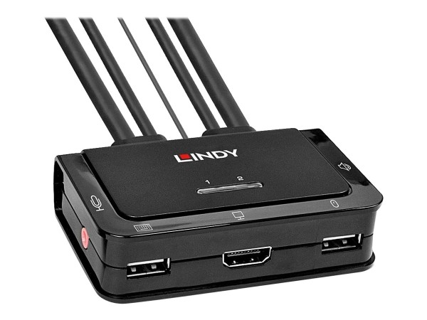 LINDY LINDY 2 Port HDMI 2.0 18G, USB 2.0 KVM Switch mit Audio