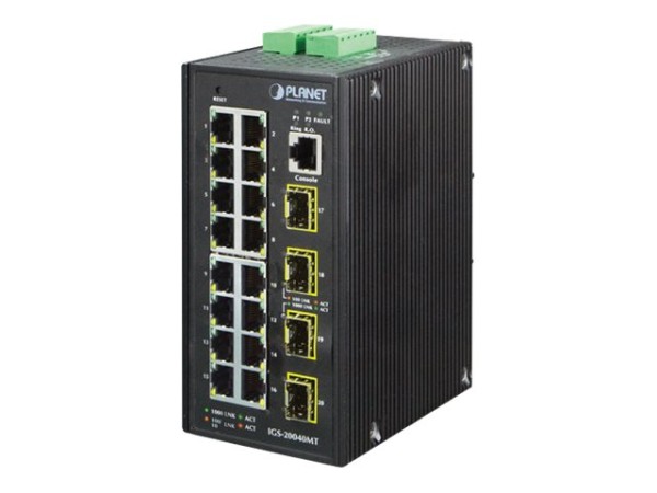 PLANET TECHNOLOGY PLANET TECHNOLOGY PLANET Industrial 16-Port 10/100/1000T + 4 100/1000X SFP