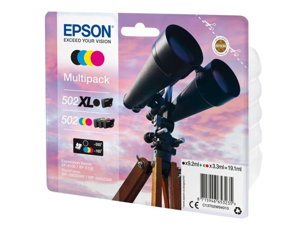 EPSON 502/502XL Multipack - 4er-Pack C13T02W94010