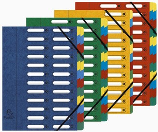 EXACOMPTA Ordnungsmappe Harmonika, Karton, 6 Fächer, farbig