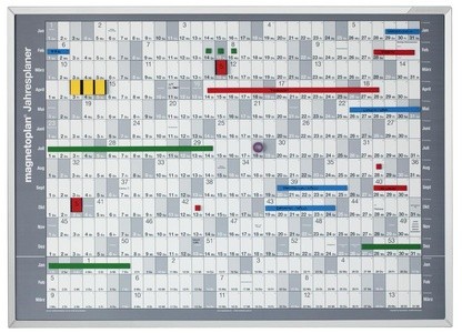 magnetoplan Jahresplaner mit Trägertafel, (B)865 x (H)620 mm