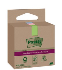 Post-it Super Sticky Recycling Notes, 47,6 x 47,6 mm, farbig