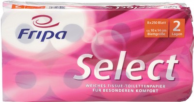 Fripa Toilettenpapier Select, 2-lagig, hochweiß