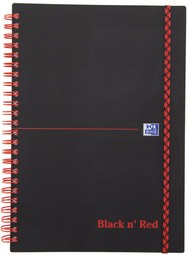 Oxford Black n' Red Collegeblock, DIN A4, kariert, PP