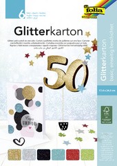 folia Glitterkarton-Block "Pastell", 170 x 245 mm, 300 g/qm