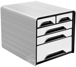 CEP Schubladenbox Smoove CLASSIC, 5 Schübe, weiß / schwarz