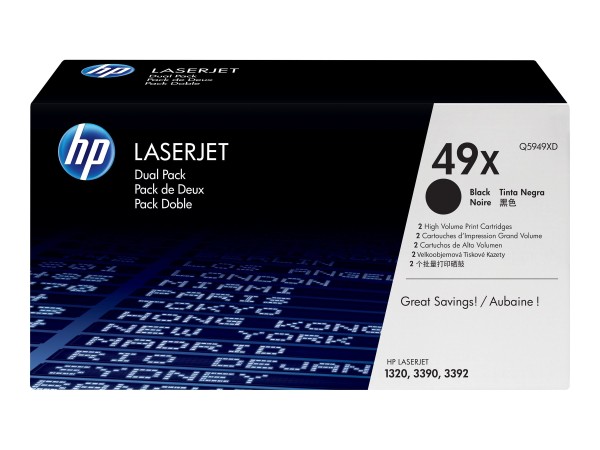 HP 49X 2er Pack Schwarz LaserJet Tonerpatrone (Q5949XD) Q5949XD