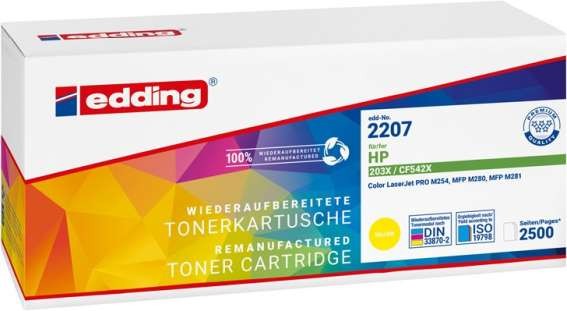 EDDING EDD-2207 Toner ersetzt HP 203X (CF542X) Gelb 2500 Seiten Kompatibel 18-2207
