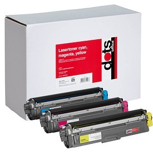DOTS DOTS cyan, magenta, gelb Toner kompatibel zu brother TN-246C/M/Y, 3er-Set; 1 Pack = 3 St.