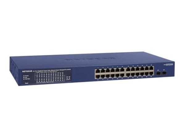 NETGEAR GS724TP, 24 Port Gigabit Smart Switch, 190W PoE+ Budget, 2x SFP+ Po GS724TP-300EUS