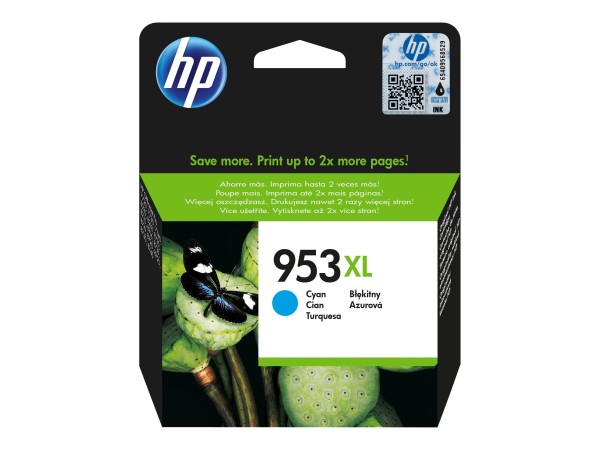 HP 953XL Cyan Tintenpatrone F6U16AE#BGX