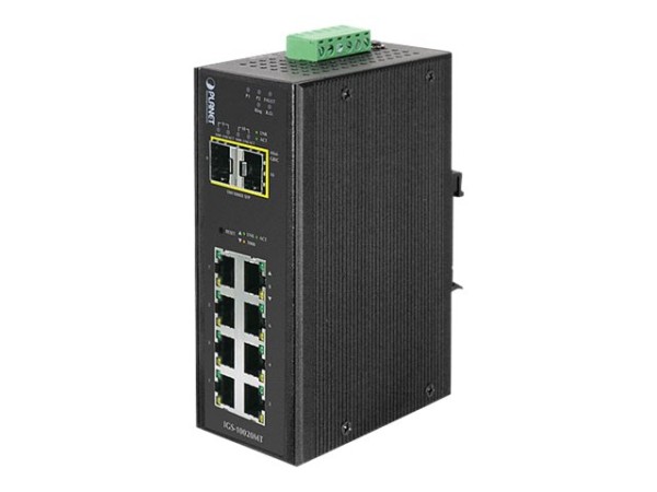 PLANET TECHNOLOGY Planet Industrial Gigabit LWL Switch IGS-10020MT, 8x 1 Gi IGS-10020MT