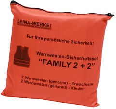 LEINA Pannenwesten/Warnwesten-Set "Family 2+2", orange