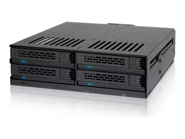 ICY DOCK Festplattenkäfig IcyDock 4x6,3cm SATA/SAS/HDD/SSD in 1x5,25" MB324SP-B