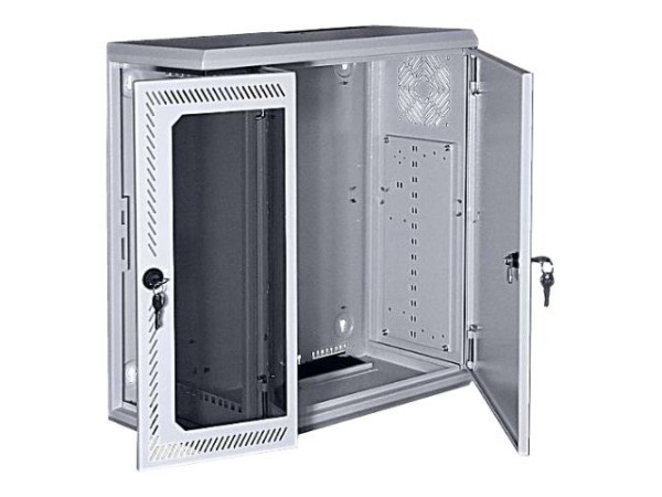 SCHWEITZER SYSTEMTECHNIK SCHWEITZER 19" Wand- und Tischgehäuse "MultiFix", 6 HE, 550 x 525 mm, hellgrau RAL 7035