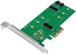 LogiLink Dual M.2 PCI-Express Karte für SATA & PCIe SATA SSD