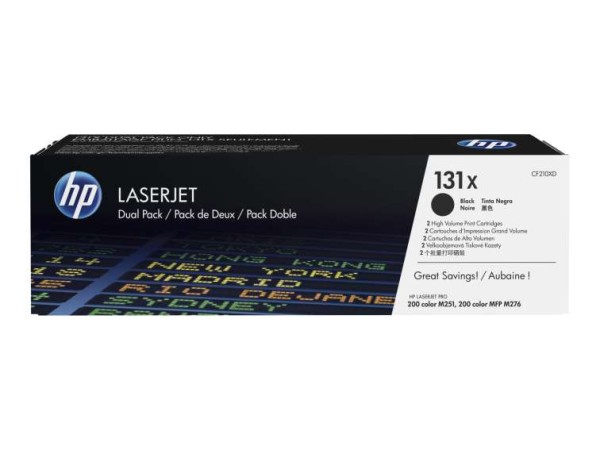 HP 131x 2er Pack Schwarz LaserJet Tonerpatrone (CF210XD) CF210XD