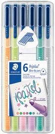 STAEDTLER Fasermaler triplus "pastel", 6er Etui