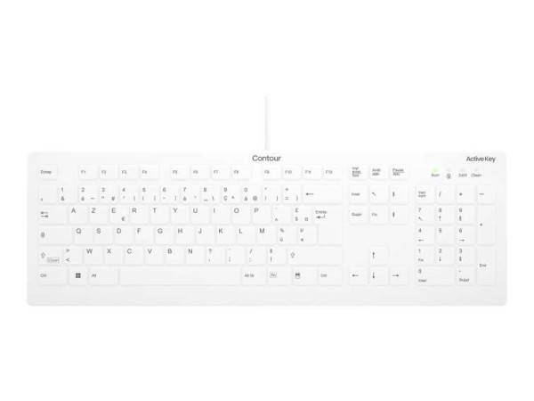 CHERRY Flat Profile Hygiene Desktop Keyboard Sealed USB Whit AK-C8112-U1-W/FR