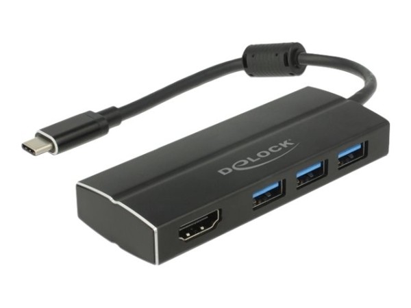 DELOCK DELOCK Adapter USB3.1 Gen1/C > 3x USB3.0/A + HDMI 4K 30Hz