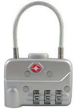 pavo TSA Zahlen-Gepäckschloss, aus Zink / Edelstahl, silber