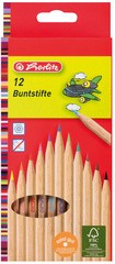 herlitz Buntstifte, 12er Kartonetui, Naturholz