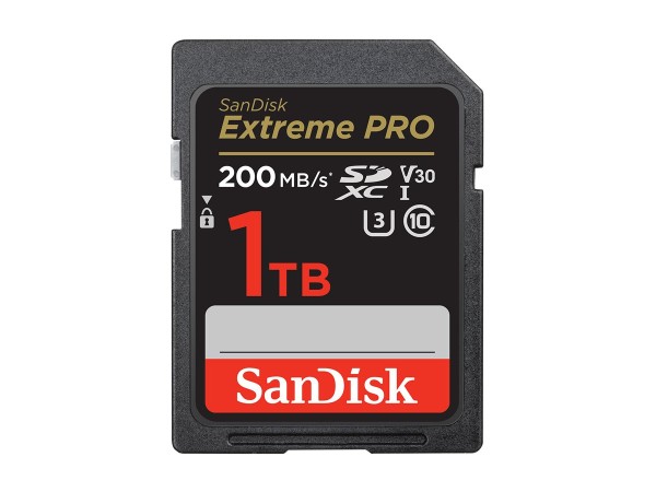 SANDISK Extreme Pro 1 TB SDXC Speicherkarte 2022 (bis 200 MB/s, Cl10, U3, V SDSDXXD-1T00-GN4IN