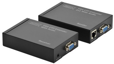 DIGITUS VGA-UTP-Extender-Set über Kat.5, Reichweite: 300 m