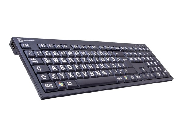 LOGIC-KEYBOARD LOGIC-KEYBOARD XL Print PC Slim Line NERO - Tastatur - USB - Deutsch - Weiß auf Schwarz - mit LogicL