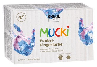 KREUL Funkel-Fingerfarbe "MUCKI", 150 ml, 6er-Set