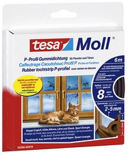 tesa Moll CLASSIC P-Profil Gummidichtung, braun, 9 mm x 10 m