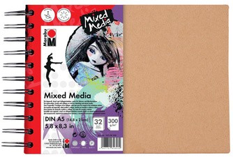 Marabu Spiralbuch "Mixed Media", DIN A5, 300 g/qm, 32 Blatt