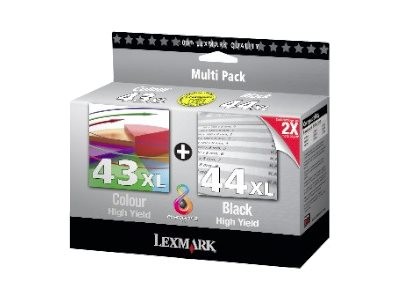 LEXMARK LEXMARK Combo Pack #43XL + #44XL 2er Pack Schwarz, Farbe (Cyan, Magenta, Gelb) Tintenpatrone