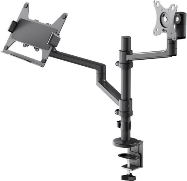 WENTRONIC WENTRONIC Deluxe Monitorhalterung mit Laptop-Arm (schwarz, für Monitore von 17" - 32" (43 - 81cm))