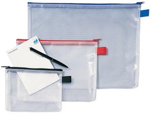 Rexel Reißverschlusstasche Mesh Bags, DIN A4, PVC, schwarz