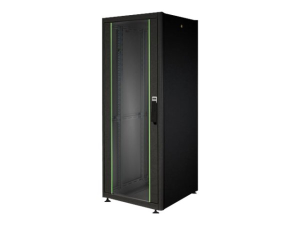DIGITUS DIGITUS 32HE Netzwerkschrank Dynamic Basic 1590x600x600mm Farbe Schwarz RAL 9005 mit Glastür