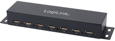 LogiLink USB 2.0 Hub für Wandmontage, 7 Port, Metallgehäuse