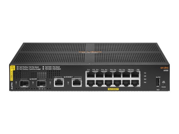 HP ENTERPRISE HPE Aruba 6100 12G CL4 2SFP+ 139W Swch Europe - English local JL679A#ABB