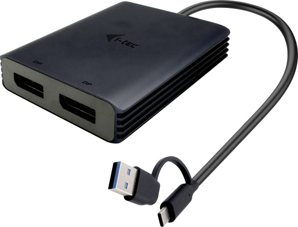 I-TEC USB-A/USB-C Dual 4K DP Video Adapter 2x 4K DP Display Adapter mit Dis CADUAL4KDP