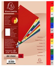 EXACOMPTA Intercalaires mensuels Janvier-Décembre, A4+