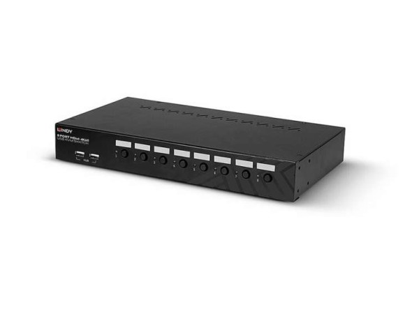 LINDY 8-Port HDMI 4K60 & USB 2.0 KVM Umschalter schwarz 39538