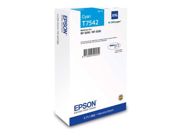 EPSON T7542 - 69 ml - Größe XXL - Cyan - original - Tintenpatrone C13T75424N