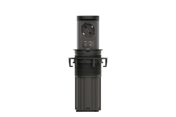 BACHMANN ELEVATOR2 1xP40, 1xUSB C/C 45W RAL9005 2,0 m AEH BM0020577