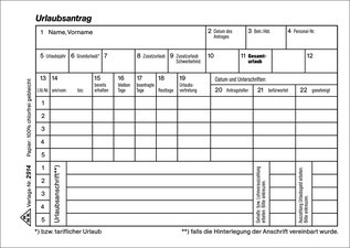 RNK Verlag Vordruck "Urlaubs- und Freistellungsantrag"